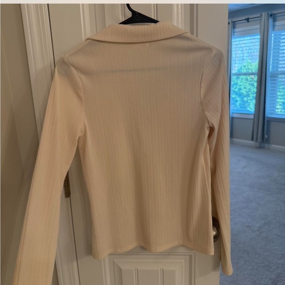 Reformation Cream Button Down Ribbed Shirt - Picture 4 of 4